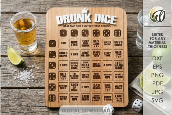 3D Drinking Game Laser Cut