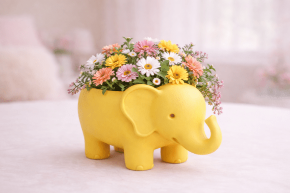 3D Elephant Planter STL 082: A Creative Asset for Modern Design