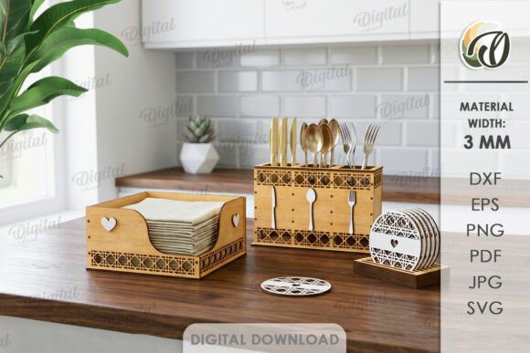 3D Kitchen Organizer Set Laser Cut