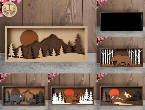3D Landscape Laser Cut Files Svg Bundle