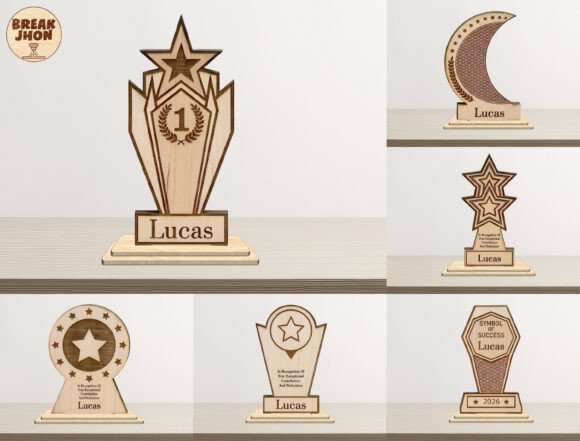 3D Layered Trophy Laser Cut SVG Bundle