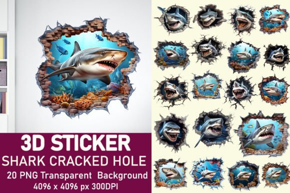 3D Shark Cracked Hole Stickers: A Practical Guide for Creators