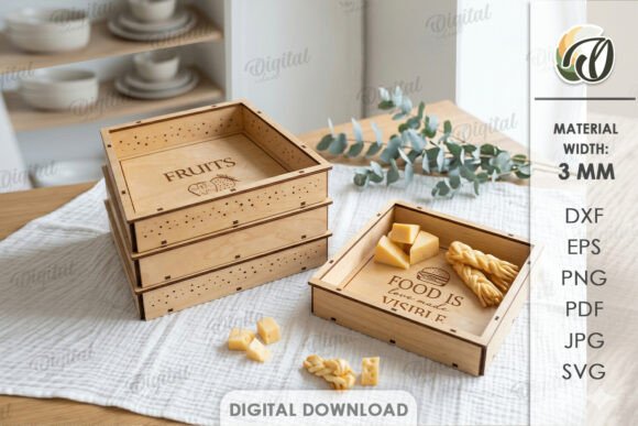 3D Stackable Box Laser Cut Designs