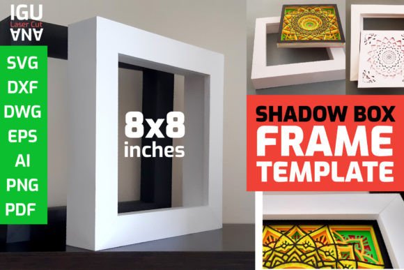 3d SVG Shadow Box Frame Template
