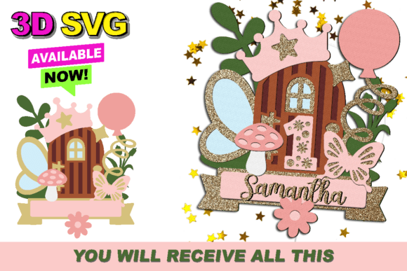 Fairy Door Cake Topper 3D SVG