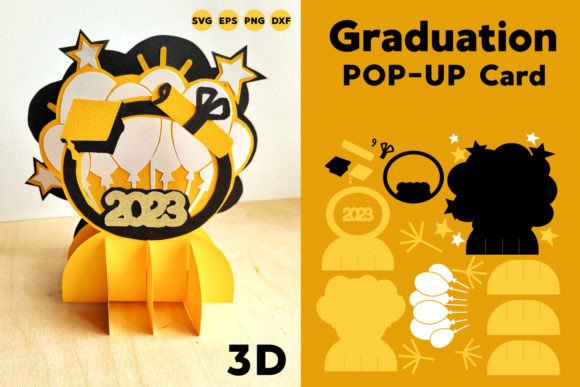 Graduation Pop Up Card SVG 3D Graduation