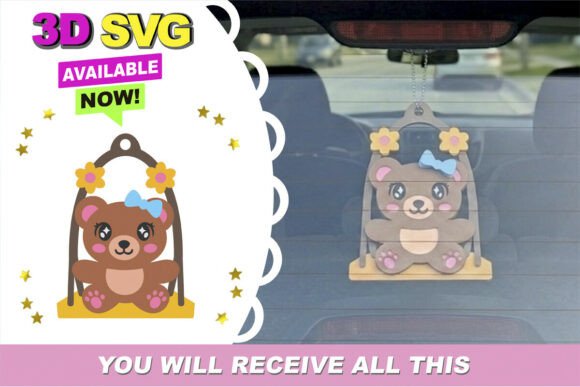 Hanging Bear 3D SVG