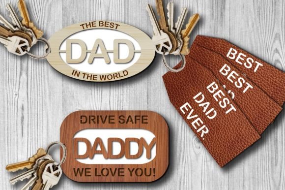 Keyring for Dad Gift from Kids 3d SVG